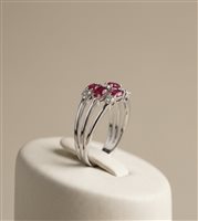Anillo Medea Mujer Fantasia in Oro blanco Rubini+Diamanti 1.30 Ct EST 4040 - EST 4040